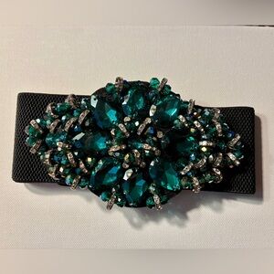 VintageEmerald Green Rhinestone & Gem Belt
